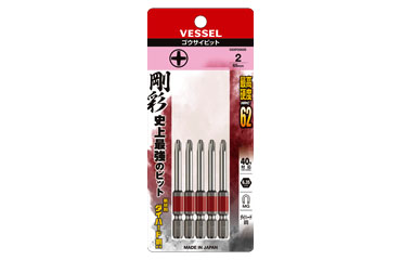 ベッセル 剛彩ビット(+) 片頭 (細軸タイプ)(GS5P-D)(5本組)